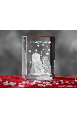 Crystal cuboid 50*50*80 (2.0*2.0*3.1") - Christmas snowman project