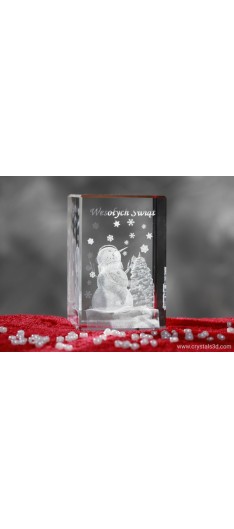 Crystal cuboid 50*50*80 (2.0*2.0*3.1") - Christmas snowman project