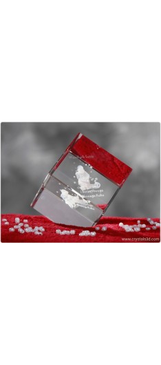Crystal cube 50*50*50 (2.0*2.0*2.0") - Santa for Christmas
