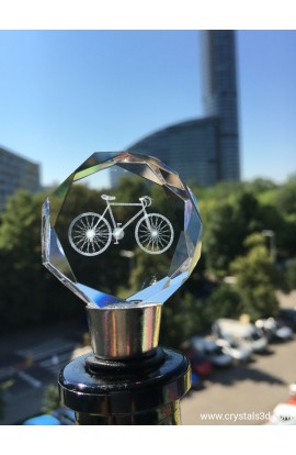 Crystal wine stopper 40*40 (1.6*1.6") - a 3D bicycle
