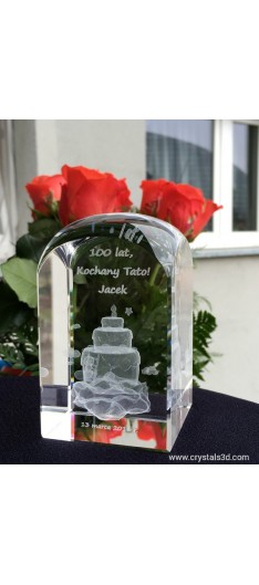 Kryształowa pieczęć XXL 60*60*100 - tort urodzinowy 3D