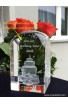 Crystal trophy with a copula (crystal stamp) XXL 60*60*100 (2.4*2.4*3.9") - 3D birthday case in crystal