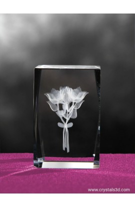 Crystal cube 40*40*60 (1.6*1.6*2.4") - 3D bouquet