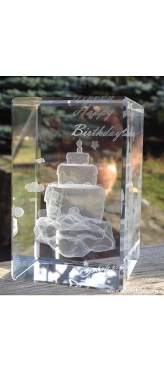 Kryształowa kostka 50*50*80 - dokoracja urodzinowa 3D