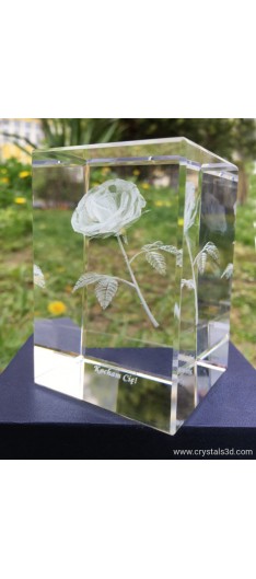 Kryształowa kostka 50*50*80 - róża 3D