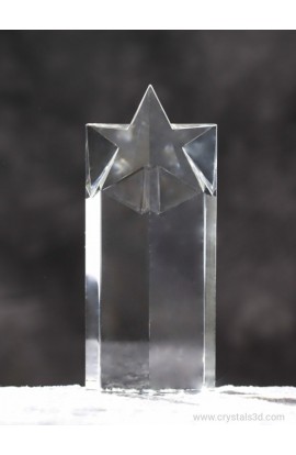 Crystal trophy with a star 200*85*50 (7.9*3.3*2.0")