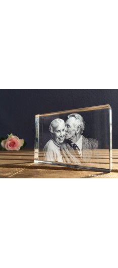 A crystal frame with a picture