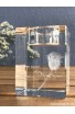 Crystal candle holder 60*60*80 (2.4*2.4*3.1") - with a 3D rose